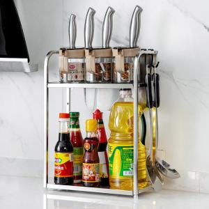 不锈钢厨房置物架调料调味用品刀架子多层油盐酱醋收纳架家用大全