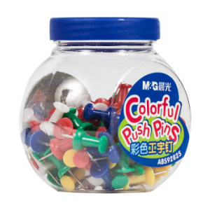 M&G 晨光 ABS92825 工字钉 100只/罐 彩色 单罐装 *8件