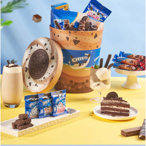 亿滋 奥利奥奶茶桶 夹心饼干礼盒量贩装 31包/661g
