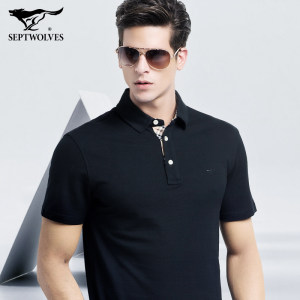 七匹狼 男士修身珠地棉 商务休闲Polo衫