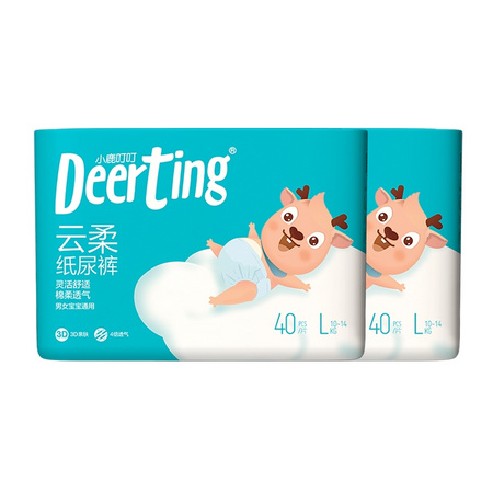 Deerting 小鹿叮叮 云柔婴儿纸尿裤 L80 *2件