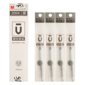 M&G 晨光 优品系列 2004 按动子弹头中性笔笔芯 0.5mm 黑色 20支/盒 *5件