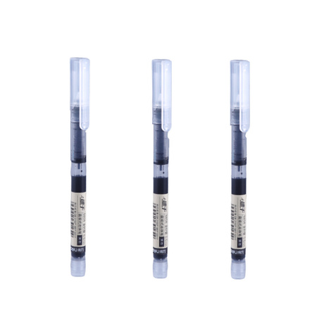 得力 S856 直液式走珠笔 0.5mm全针管 3支装