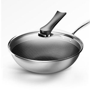 炊尚 304不锈钢 全面屏蜂巢不粘炒锅 108元包邮