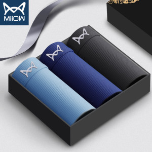 猫人 男士冰丝抗菌平角内裤 3条装