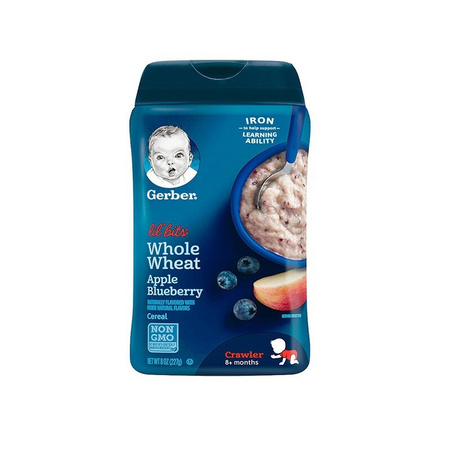 Gerber 嘉宝 婴幼儿米粉 227g 3段 全麦苹果蓝莓味 *8件