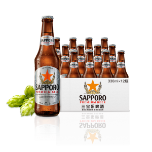 越南进口 三宝乐 札幌啤酒 330ML*12瓶