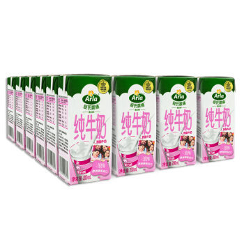 有券的上：爱氏晨曦 进口脱脂纯牛奶 200ml*24 整箱 *2件