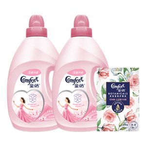 金纺 衣物柔顺剂樱花香氛2.5L*2+除湿去霉香氛袋20g 48.9元包邮