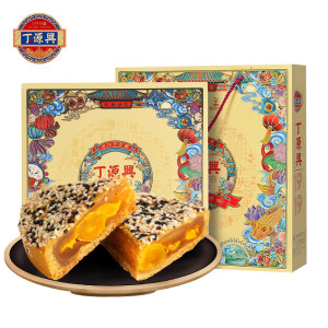 丁源兴 蛋黄板栗大月饼温州桥墩镇中秋送 400g礼盒装