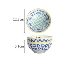 顺祥陶瓷 釉下彩日式面碗 4.75英寸 2只装