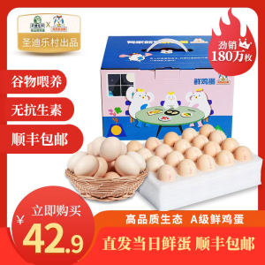 五星级酒店供应商 鸡仔总动员 当天产A级生鸡蛋 40枚 无菌无抗生素