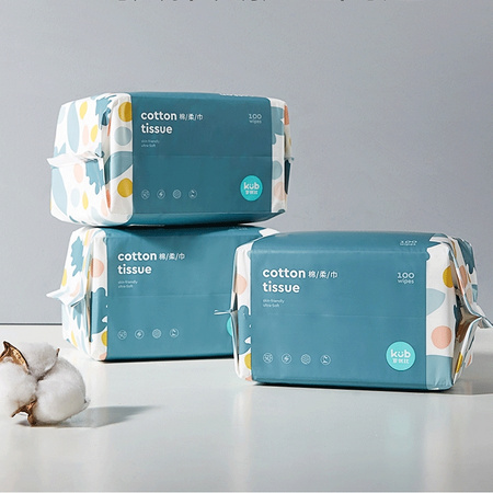 28日9点：KUB 可优比 婴儿棉柔巾 100抽x6包