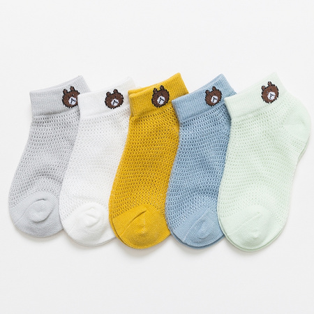 丹拉迪 儿童夏季薄款袜子 5双装