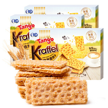限广东：Tango 麦香味威化饼干 450g（150g*3盒） *10件