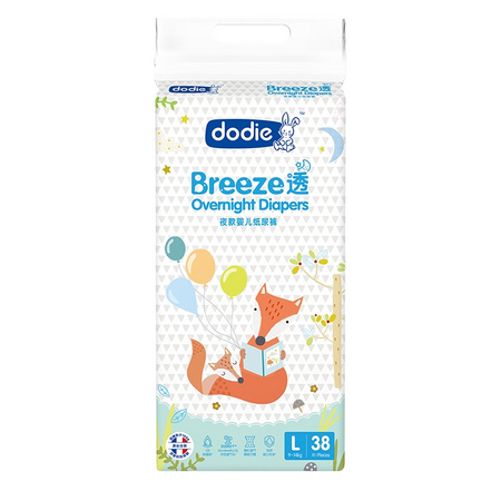 ​Dodie Breeze透夜款 婴儿纸尿裤 L38片 *2件