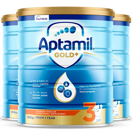 99大促：Aptamil 爱他美 金装 婴儿配方奶粉 3段 900g *3罐