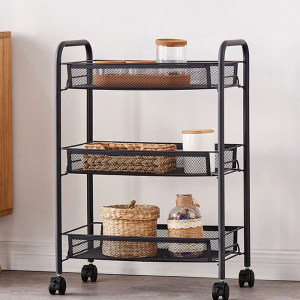 爱可丽 三层厨房小推车 落地式置物架