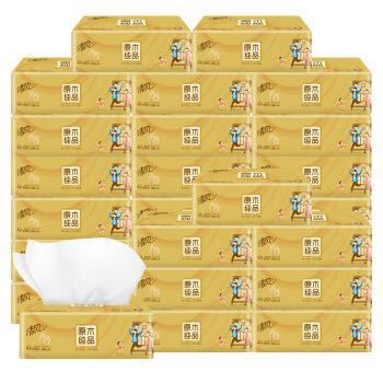 限上海：清风 原木金装抽纸 3层100抽*30包 136*188mm *2件