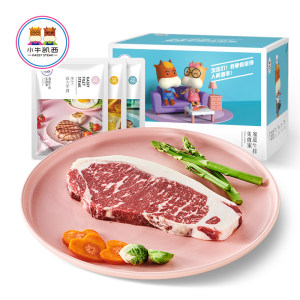 重磅牛排 小牛凯西 原肉整切厚牛排套餐黑椒10片