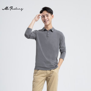 英国 MF 50支高密全棉 男士长袖Polo衫