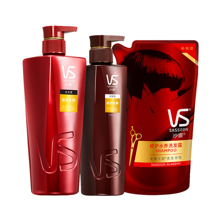 88VIP： VS 沙宣 修护水养洗护套装（洗750ml+护400ml+补充装200ml） *2件