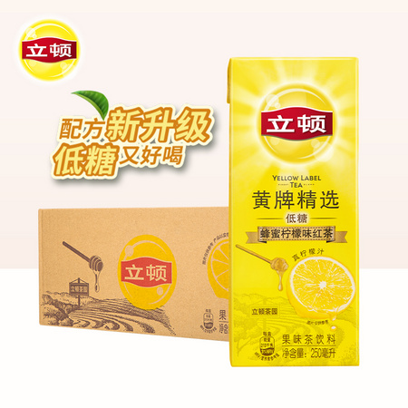 Lipton 立顿 黄牌精选 低糖蜂蜜柠檬红茶 250ml*6盒