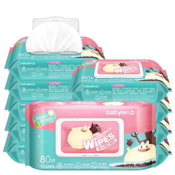 怡恩贝（ein.b）婴儿湿巾 护肤柔湿巾 80片*10包 *2件 +凑单品