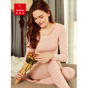 纤丝鸟 女式纯棉保暖内衣套装