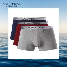 白菜！Nautica Underwear 诺帝卡 男士40S纯棉平角内裤3条装