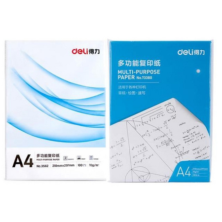 deli 得力 A4打印复印纸 100张/包 体验装