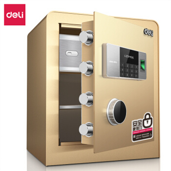 deli 得力 铂雅系列 27115 指纹+密码保险柜 高45cm 香槟金