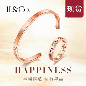 日本独立设计师珠宝品牌 IL&Co 玫瑰金色钻石手镯 主钻1分 附GIC证书