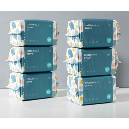 KUB 可优比 婴儿棉柔巾 100抽x6包 *3件