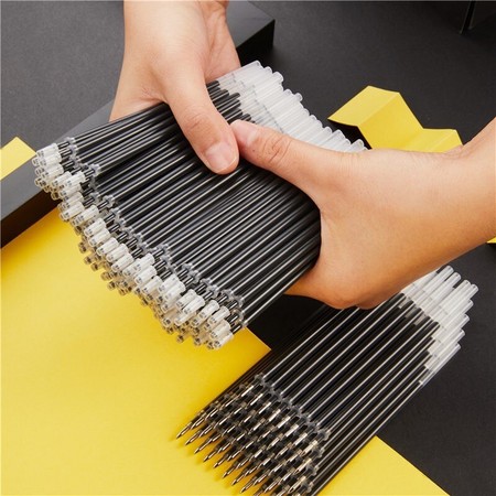 移动专享：中性笔笔芯0.5子弹头针管头100支+3支笔