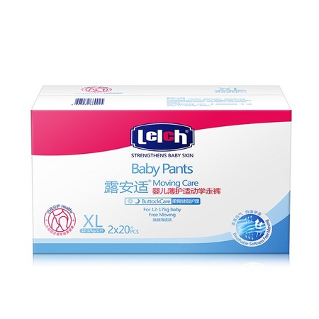 88VIP、历史低价：lelch 露安适 薄护适动 婴儿拉拉裤 XL40片 *2件