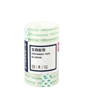deli 得力 30028 透明胶带小号 12mm*1.5米 6卷