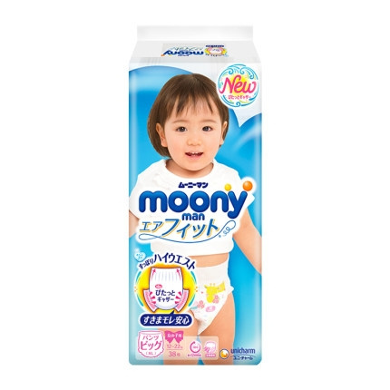 88VIP：moony 尤妮佳 女宝宝畅透拉拉裤 XL38 *4件