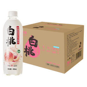 秋林苏 白桃味苏打气泡水 450ml*12瓶*2件 0糖0脂 拍2件54.9元包邮
