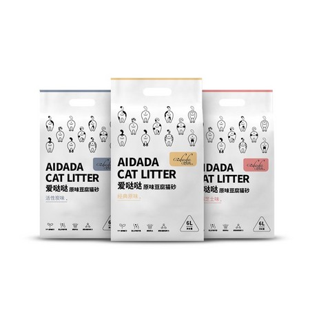 爱哒哒 除臭无尘原味豆腐猫砂 6L