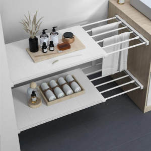 收纳神器 免打孔衣柜隔板可伸缩