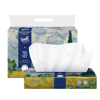 88VIP：Tempo 得宝 Artist系列纯棉洗脸巾 60抽*3包 *5件