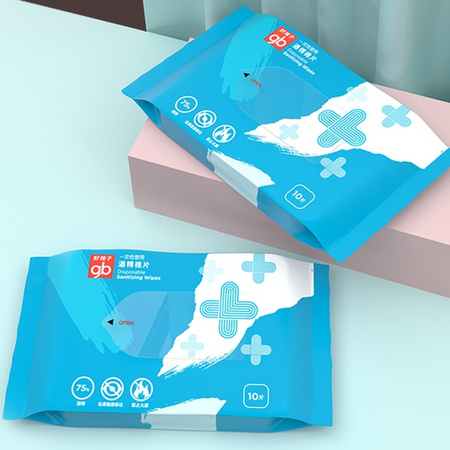 gb 好孩子 婴儿专用便携随身装75酒精杀菌湿巾 10包