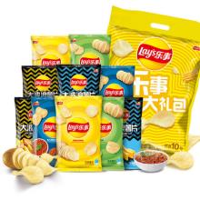 乐事薯片多口味 办公小吃零食大礼包 400g 