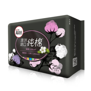 再降价： kotex 高洁丝 纯棉日用超薄卫生巾 240mm*25片 *5件