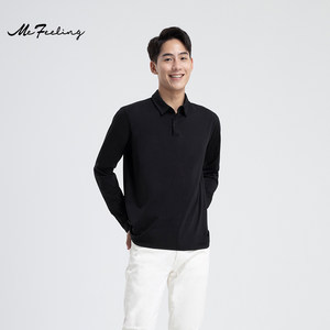 MF 男士100%纯棉 50支长袖Polo衫