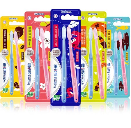 LION 狮王 细齿洁晶彩牙刷情侣装 10支