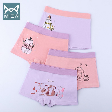 MiiOW 猫人 女童精梳棉内裤 4条装 *2件