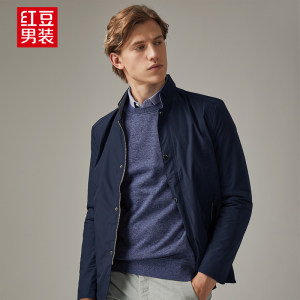 红豆男装 春秋款 修身商务休闲立领夹克外套