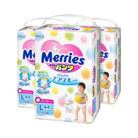88VIP：Merries 妙而舒 宝宝拉拉裤 L44*3包